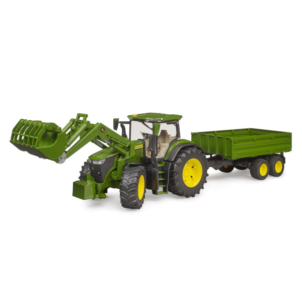 BRUDER VOZILO JOHN DEERE 7R 350 FRONTLOADER AND TANDEMAXLE TIPPING TRAILER