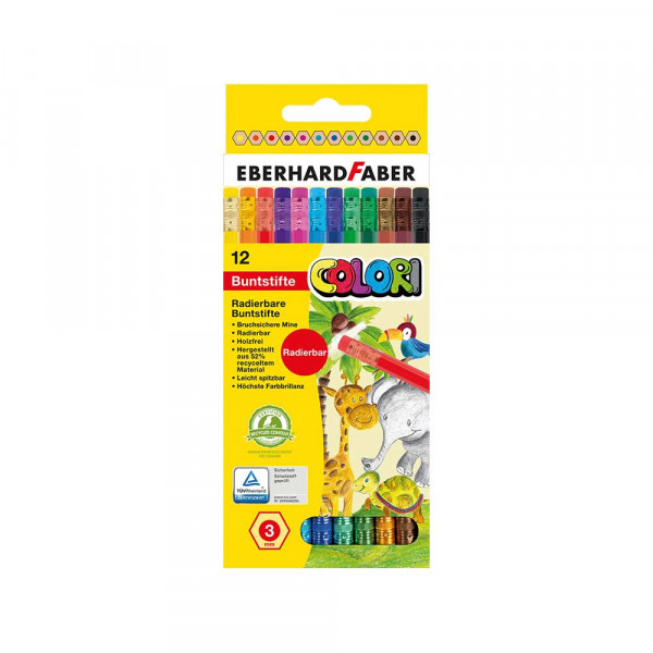 FABER CASTELL DRVENE BOJICE EBERHARD FABER SA GUMICOM 1/12 COLORI 514817 