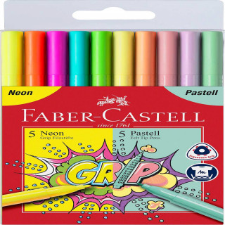FABER CASTELL FLOMASTER SKOLSKI GRIP NEON 1/5 PASTEL 1/5 155312