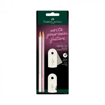 FABER CASTELL POLIBLISTER FC SPARKLE SET - 2 GRAF OLOVKE, REZAC I GUMICA COCNUT 