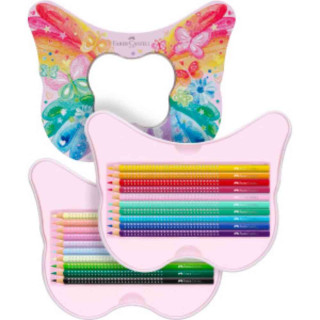 FABER CASTELL METALNA KUTIJA LEPTIR 1/20 12 STANDARDNIH + 8 PASTELNIH BOJA