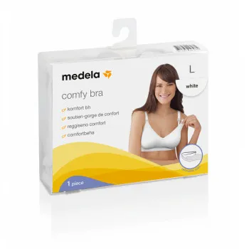 MEDELA COMFY BRA - GRUDNJAK ZA DOJENJE SA ULOSCIMA VELICINA L BELI 
