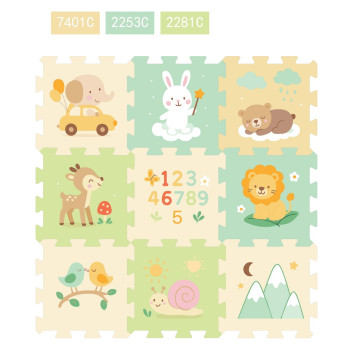 PODLOGA PUZZLE MAT ANIMALS &NUMBERS 