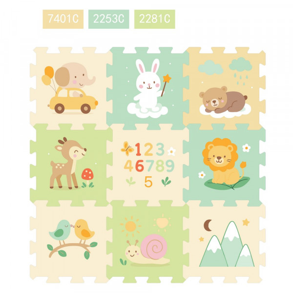 PODLOGA PUZZLE MAT ANIMALS &NUMBERS 