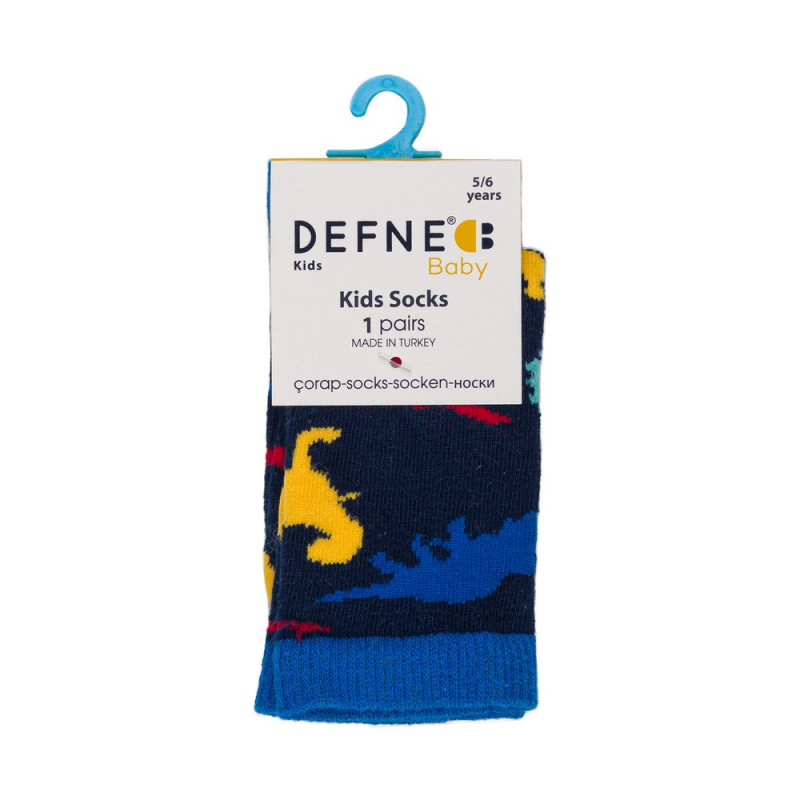 DEFNE DECIJE CARAPE DINO DARK BLUE