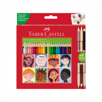 FABER CASTELL DRVENE BOJICE CHILDREN TRIANGULAR 1/24 + 3 BICOLOR 511515 
