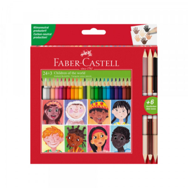 FABER CASTELL DRVENE BOJICE CHILDREN TRIANGULAR 1/24 + 3 BICOLOR 511515 