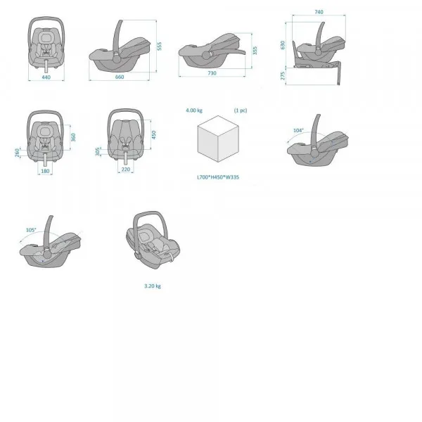 MAXI COSI AUTO SEDISTE 0+ (0-13 KG) CABRIOFIX ESS GRAPHITE 