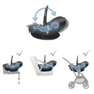 MAXI COSI AUTO SEDISTE I-SIZE (40-87 CM) PEBBLE 360 PRO2 TWILLIC GRAPHITE 