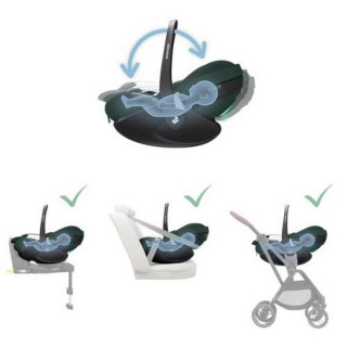 MAXI COSI AUTO SEDISTE I-SIZE (40-87 CM) PEBBLE 360 PRO2 TWILLIC GREEN 