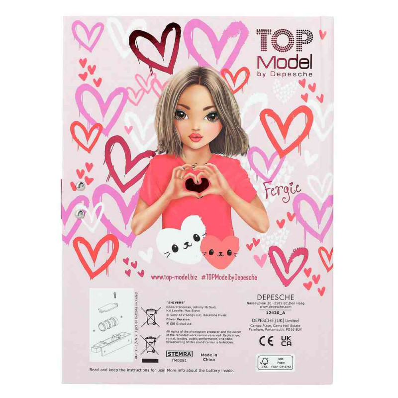 TOP MODEL DNEVNIK SA SIFROM I ZVUKOM ONE LOVE