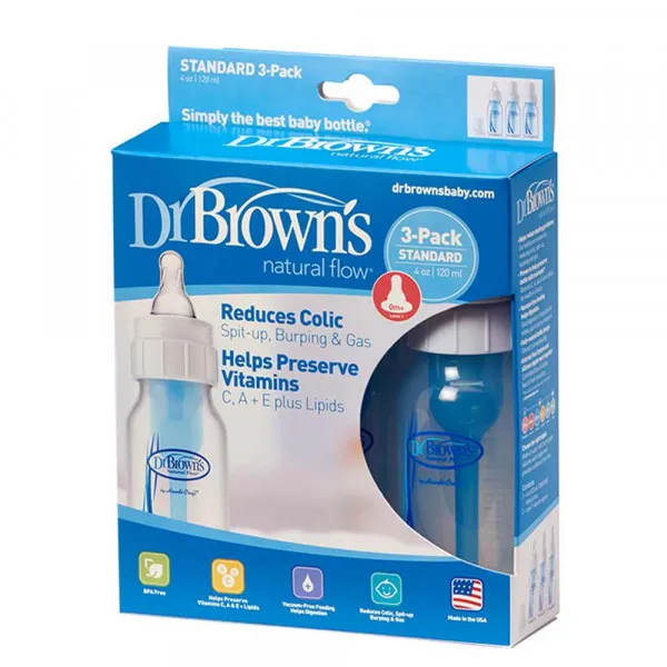 DR BROWNS PLASTICNA STANDARD BOCICA 120ML 3 U PAKOVANJU 