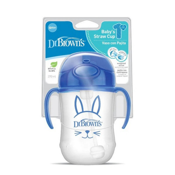 DR BROWNS TRENING CASA SA SLAMCICOM I RUCKAMA 270ML PLAVA