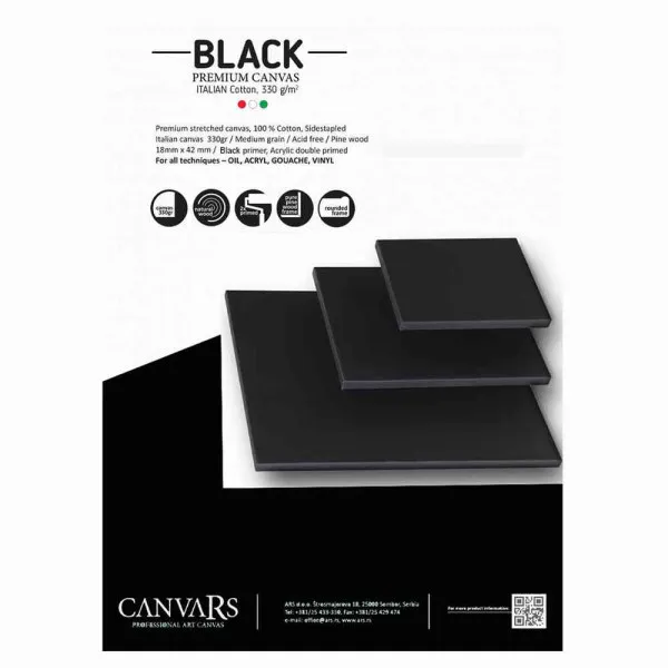 BLACK CANVARS 20X30CM 