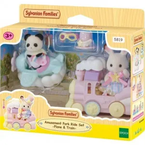 SYLVANIAN FAMILIES AMUSEMENT PARK RIDE SET -PLANE & TRAIN-