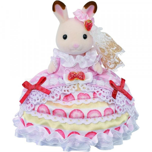 SYLVANIAN FAMILIES FREYAS BIRTHDAY CELEBRATION STRAWBERRY CAKE DRESS 