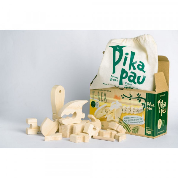 PIKA-PAU DRVENI VELIKI DINOSAURUS - T-REX 