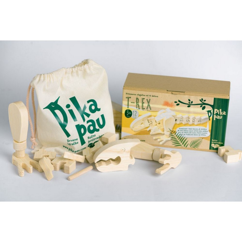 PIKA-PAU DRVENI VELIKI DINOSAURUS - T-REX 