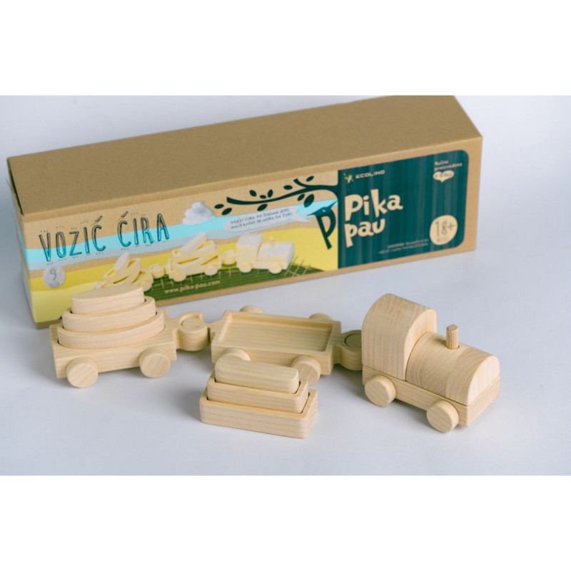 PIKA PAU DRVENI MALI VOZ 