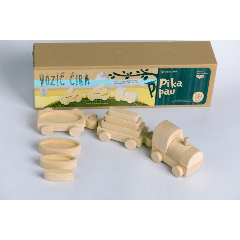 PIKA PAU DRVENI MALI VOZ 
