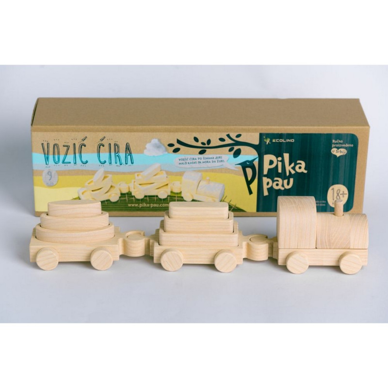 PIKA PAU DRVENI MALI VOZ 