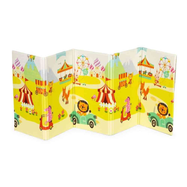 EDUKATIVNA PODLOGA ZA IGRU SA DVA LICA ANIMALS SKLOPIVA SA TORBOM ECOTOYS 