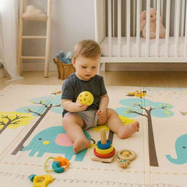 EDUKATIVNA PODLOGA ZA IGRU SA DVA LICA  SKLOPIVA SA TORBOM 200X150 ECOTOYS 