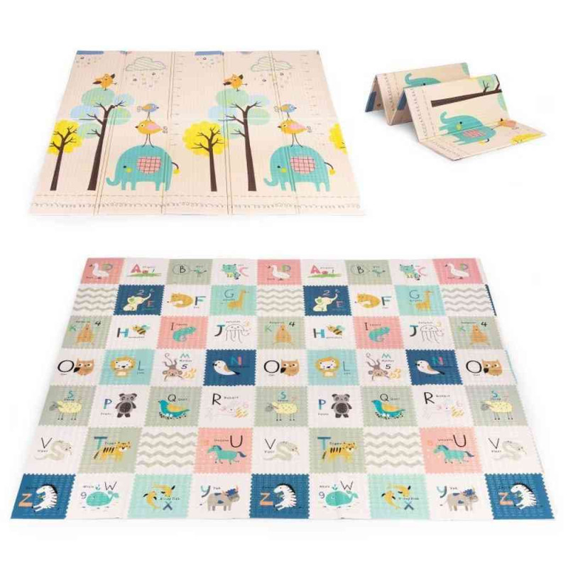 EDUKATIVNA PODLOGA ZA IGRU SA DVA LICA  SKLOPIVA SA TORBOM 200X180 ECOTOYS 