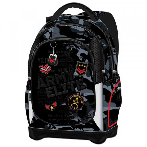 CONNECT RANAC ĐAČKI ANATOMSKI LAGAN ARMY BLACK 48030 CRNO-SIVI 