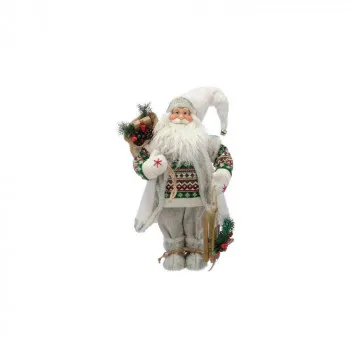 NOVOGODISNJI FIGURA DEDA MRAZ SA SKIJAMA 45CM 