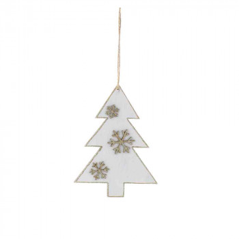 NOVOGODISNJI UKRAS JELKA BELA 14CM 