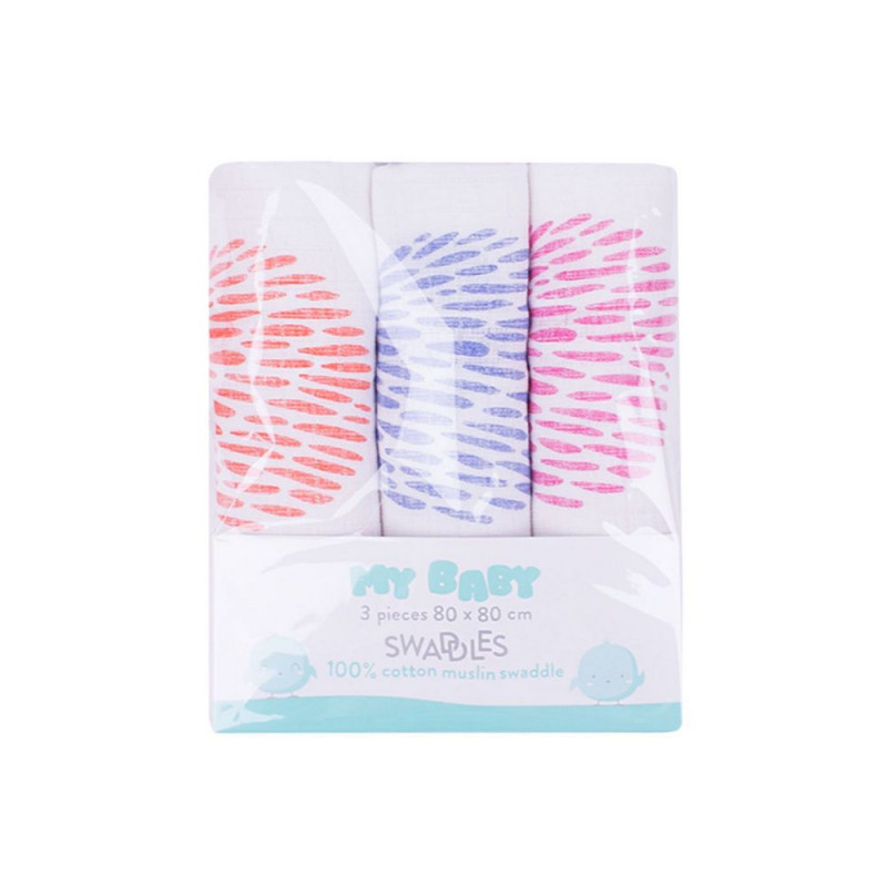 MY BABY TETRA PELENE BELO/ROZE 3 KOM