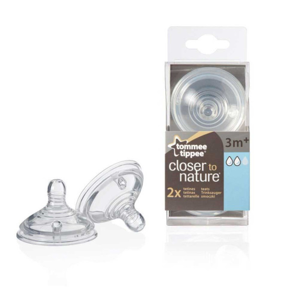 TOMMEE TIPPEE  CUCLA SILIKONSKA TT SREDNJI PROTOK 2 KOM 3M 