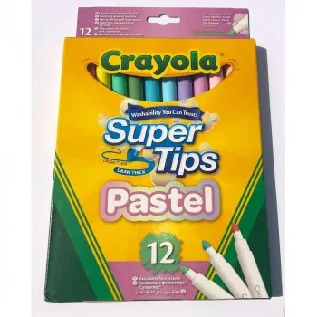 CRAYOLA PASTELNI MARKERI SUPERTIPS 12 KOM 