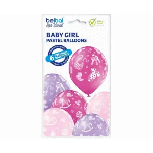 BALONI BABY GIRL ROZA 6KOM