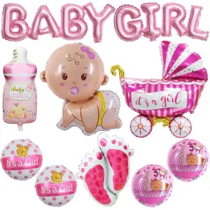 DEKORATINE STAPICI BABY GIRL PINK 10CM 12KOM