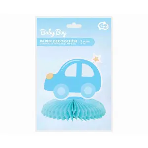 PAPIRNA DEKORACIJA BABY BOY AUTO 14CM