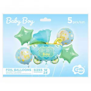 FOLIJA BALON BABY KOLICA PLAVA 5 KOM
