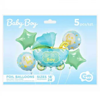 FOLIJA BALON BABY KOLICA PLAVA 5 KOM 