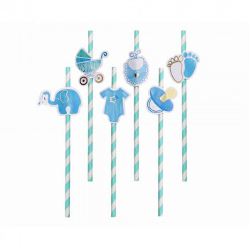 PAPIRNE SLAMCICE BABY BOY PLAVE 20CM 8KOM 