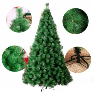 DIJASPORASHOP NOVOGODISNJA LUX JELKA 120 CM BOR 773 TAMNO ZELENA SA METALNIM POS