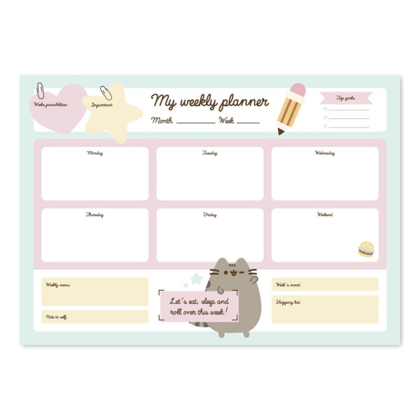 PUSHEEN NEDELJNI PLANER A3 