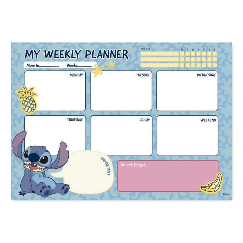 STITCH NEDELJNI PLANER TROPICAL A4