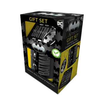 GIFT SET - BATMAN - THE CAPED CRUSADER - ŠOLJA, PODMETAČ & PRIVEZAK 