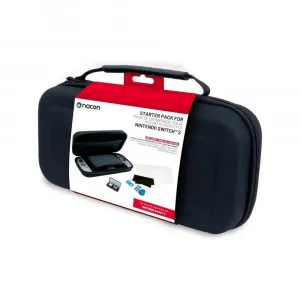 NACON SWITCH 2 STARTER PACK BLACK - (POUCH, SCREEN PROTECTOR, BOX FOR 4 GAMES)
