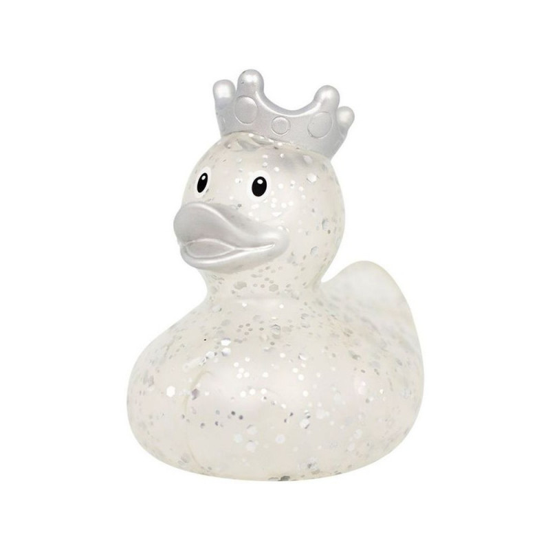 LILALU PATKICA - GLITTER WITH CROWN SILVER - RUBBER DUCK 