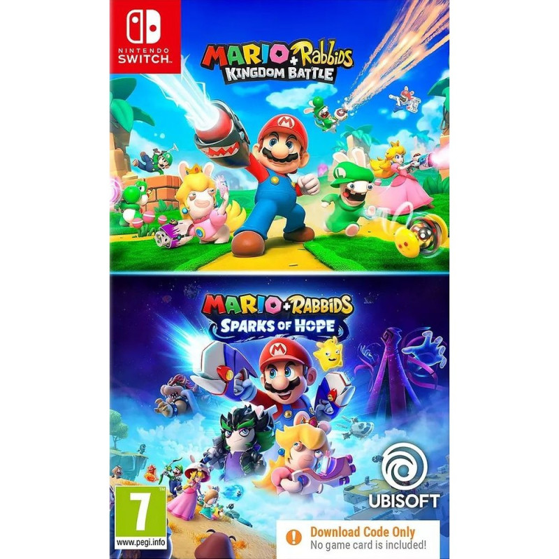 SWITCH MARIO + RABBIDS DOUBLE PACK (KINGDOM BATTLE + SPARKS OF HOPE) - CODE IN A 