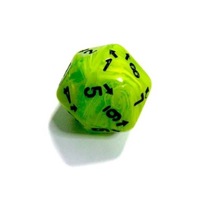KOCKICE CHESSEX - VORTEX - BRIGHT GREEN & BLACK - COUNT UP & DOWN D20 