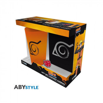 GIFT SET ABYSTYLE - NARUTO SHIPPUDEN - ČAŠA, BEDŽ I SVESKA AKCIJA 400ML 