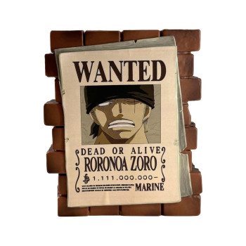 KASICA (BANK) ONE PIECE - ZORO WANTED 15CM 